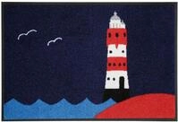 Fu&szlig;matte "Leuchtturm" Gr. 2, blau (blau, rot), B:50cm H:7mm L:75cm, Kunstfaser,