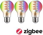 PAULMANN LED-Leuchtmittel "Smart Filament 3er-Pack AGL 470lm 2200K-6500K gold 230V",