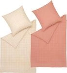 Bettw&auml;sche MUSTERRING "Grid", beige (natur), B/L: 135cm x 200cm, 1 Stk., 1 Stk.,