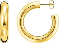 Paar Creolen THOMAS SABO "Chunky mittel", gold (gelbgoldfarben), Ohrringe, Damen,