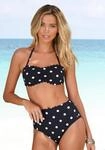 Highwaist-Bikini-Hose LASCANA "Jada", Damen, Gr. 34, N-Gr, schwarz-wei&szlig; (schwarz,