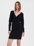 Strickkleid VERO MODA "VMHOLLYREM LS V-NECK DRESS GA NOOS", Damen, Gr. S, N-Gr,