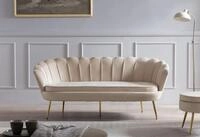 3-Sitzer SALESFEVER "Clam Komfortsofa", beige, B:180cm H:78cm T:76cm, Samtvelours