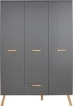 Kleiderschrank TRENDTEAM "Mats", grau, B:130cm H:190cm T:60cm, FSC-zertifizierter
