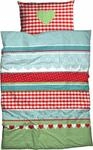 Bettw&auml;sche CASATEX "Herz-Karo", rot (rot, gr&uuml;n), B/L: 155cm x 220cm, 1 Stk., 1