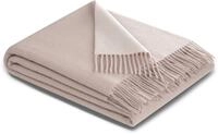 Plaid BIEDERLACK "teal-green", rosa (ros&eacute;, ecru), B:150cm L:200cm, Kaschmir, Wolle,