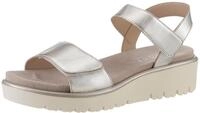 Keilsandalette ARA "BILBAO", Damen, Gr. 36, grau (platinfarben), Glattleder,