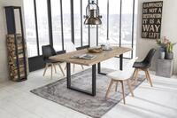 Esstisch SIT "Riad Wildeiche mit Baumkante & Metall-Kufengestell", beige (natur),