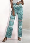 Pyjamahose LASCANA, Damen, Gr. 32/34, N-Gr, blau (allover, t&uuml;rkis), Single Jersey,