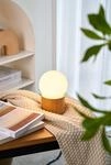 PAULEEN Tischleuchte "Woody Shine Glas/Eschenholz 230V max. 3,5W Wei&szlig;/Holz natur",