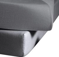 Betttuch FLEURESSE "Colours", grau (steingrau), B:270cm L:260cm, Mako-Satin,
