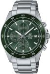 Chronograph CASIO EDIFICE, silber (gr&uuml;n, edelstahlfarben), Armbanduhren, Herren,