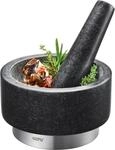 M&ouml;rser GEFU "X-PLOSION", silber (silberfarben, schwarz), H:8cm &Oslash;:14cm, Edelstahl,