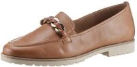 Loafer TAMARIS, Damen, Gr. 37, braun (cognac), Leder, Schuhe Loafer, Chunky Slipper,