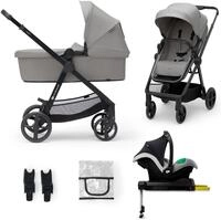 Kombi-Kinderwagen KINDERKRAFT "NEWLY 4IN1 MINK PRO", Baby, grau, Stahl, Kinderwagen