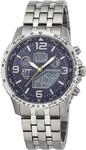 Funkchronograph ETT "Professional World Timer", silber (titanfarben, dunkelblau),