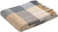 Plaid BIEDERLACK "Britta", beige (beige, grau, braun), B:130cm L:170cm, Wolle,