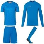Sportanzug UHLSPORT "Torwart-Sets Prediction Kids", Kinder, Gr. 128, blau (fluo