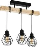 EGLO Deckenleuchte "TOWNSHEND 5, Deckenlampe, Holz und Stahl, IP20, E27,