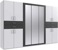 Kleiderschrank WIMEX "Taiga Kleiderschrank mit Spiegel", schwarz-wei&szlig; (wei&szlig;,