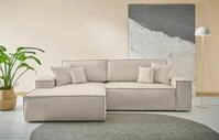 Ecksofa OTTO HOME "FINNLEY Struktur fein, L-Form 257 cm, Schlafsofa", beige (creme),