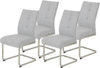 Freischwinger HELA "Ines", grau (edelstahloptik, grau), B:50cm T:66cm, Metall, Stoff,