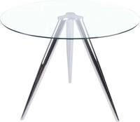 Esstisch SALESFEVER, transparent (transparent, chromfarben, transparent), B:100cm