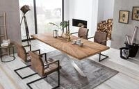 Esstisch SIT "Visby Teakholz Massivholztisch mit Sonnen-Design & Stern-Gestell",