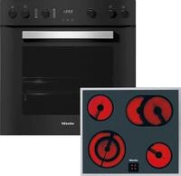 MIELE Elektro-Herd-Set "H2459 E D OBSW + KM 6003 LPT", Energieeffizienz: A+, schwarz