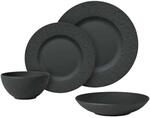 Geschirr-Set VILLEROY & BOCH "Tafelservice Manufacture Rock schwarz", schwarz, 16,