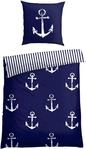 Bettw&auml;sche SCHIESSER "Marina, maritime Momente in frischer Farbkombination", blau