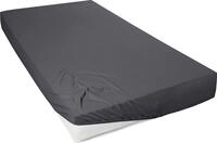 Spannbettlaken PRIMERA "Mako-Feinjersey Spannbetttuch", grau (anthrazit), L:200cm,