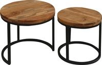 Beistelltisch BYLIVING "Selma", braun (braun, lackiert, schwarz), B:50cm H:45cm