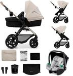 Kombi-Kinderwagen KINDERKRAFT "MOOV 2 3IN1", Baby, beige (moonlight grau), Stahl,