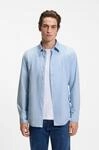 Langarmhemd BOSS ORANGE "Relegant Regular Fit", Herren, Gr. L, N-Gr, blau (open