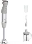 TEFAL Stabmixer "HB67MB Quickchef+ 3-in-1 XL", grau (edelstahl, grau), B:15,9cm