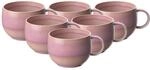 Tasse "Kaffeetassen Perlemor Coral 190 ml 6er Set rosa", rosa, 6 tlg., Porzellan,