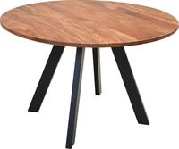 Esstisch BYLIVING "Tara", beige (natur, schwarz, akazie), B:120cm H:76cm T:120cm,