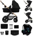 Kombi-Kinderwagen KINDERKRAFT "MOOV 2 Air 3IN1", Baby, schwarz, Stahl, Kinderwagen