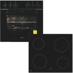 EXQUISIT Elektro-Herd-Set "EHE256-U-020 schwarz", Energieeffizienz: A, schwarz,