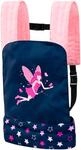 Puppen Trage BAYER "grau/rosa Schmetterling", blau (fee blau, rosa),
