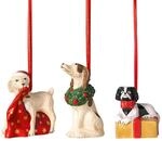 Weihnachtsfigur VILLEROY & BOCH "Ornamente Hunde Nostalgic Ornaments 3er Set bunt",
