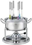 Fondue R&Ouml;SLE "Fondue-Set mit Gasbrenner", silber (silberfarben), B:39cm H:15cm