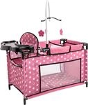 Puppenbett BAYER "Multibett", rosa (sterne altrosa), Puppenm&ouml;bel, KinderB:32cm