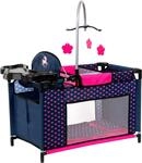 Puppenbett BAYER "Multibett", bunt (einhorn blau, pink), Puppenm&ouml;bel, KinderB:32cm