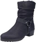 Winterstiefelette RIEKER, Damen, Gr. 36, schwarz, Lederimitat, unifarben, Schuhe