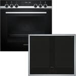SIEMENS Elektro-Herd-Set "PQ521VA2ZM", Energieeffizienz: A+, schwarz (edelstahl,