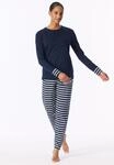 Schlafanzug SCHIESSER "Casual Essentials", Damen, Gr. 36, blau (804, nachtblau),