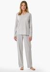 Schlafanzug SCHIESSER "Casual Essentials", Damen, Gr. 36, silber (210, silbergrau,