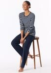 Schlafanzug SCHIESSER "Casual Essentials", Damen, Gr. 36, blau (804, nachtblau),